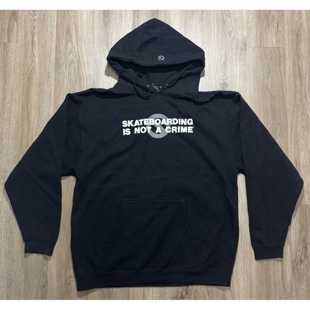 Y2K NHS Skateboarding Is Not A Crime Black Hoodie Size‎ L